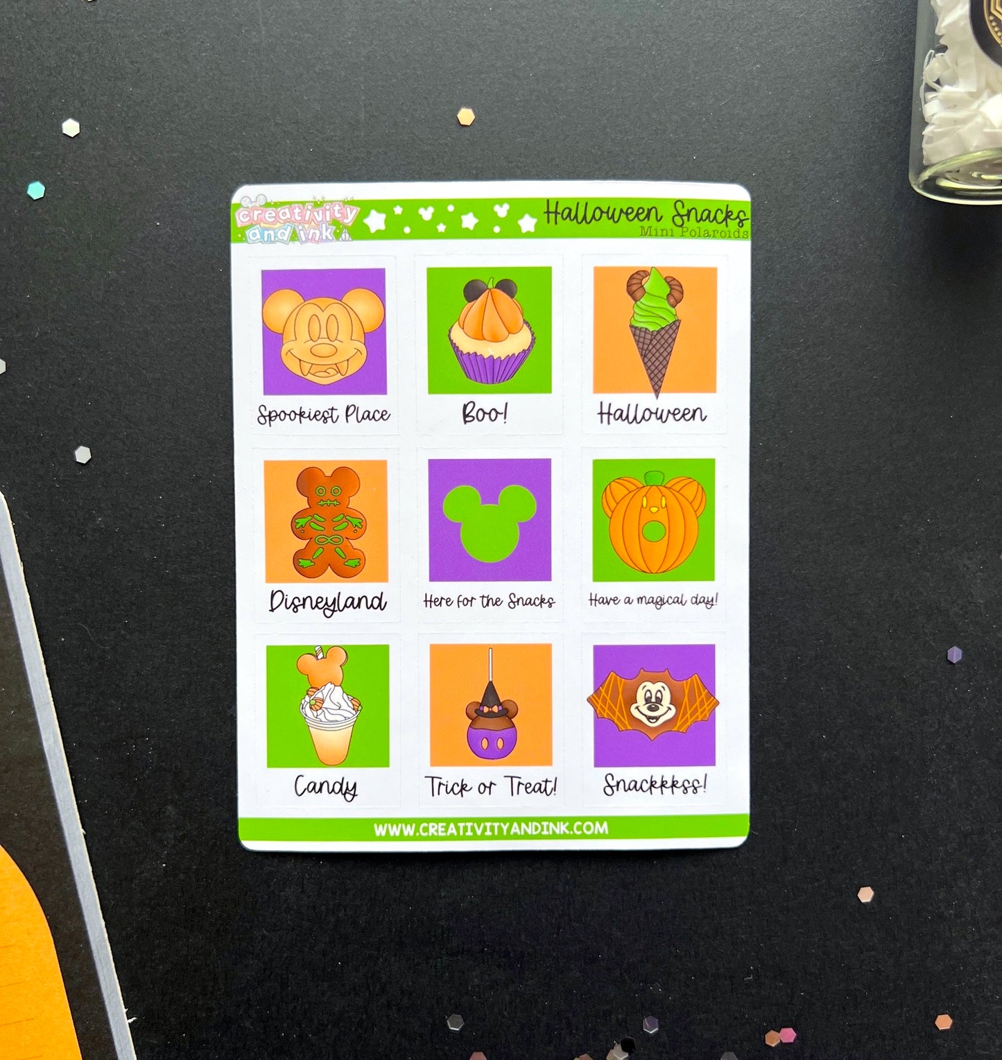Halloween Snacks Polaroid Stickers