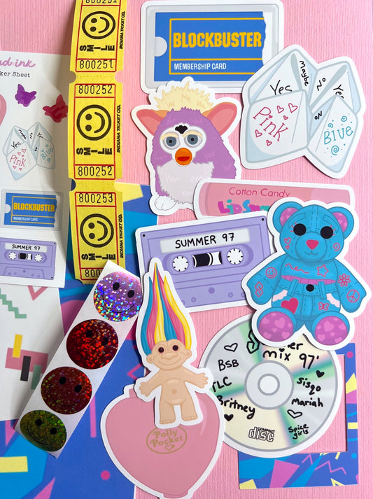 NEW! 90s Kid / Collage & Sticker Pack