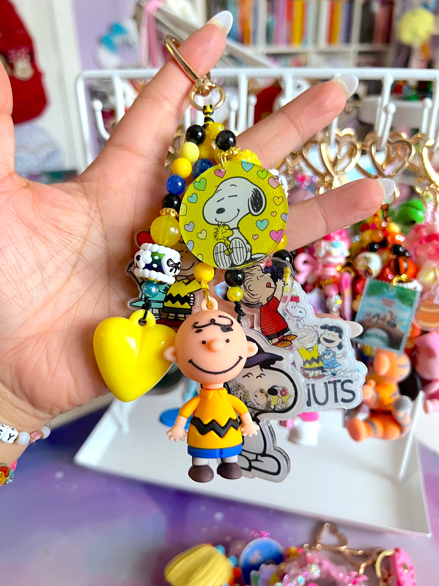 Handmade Fancy & Chunky Beaded Bag Charm - #14 (LIMITED)