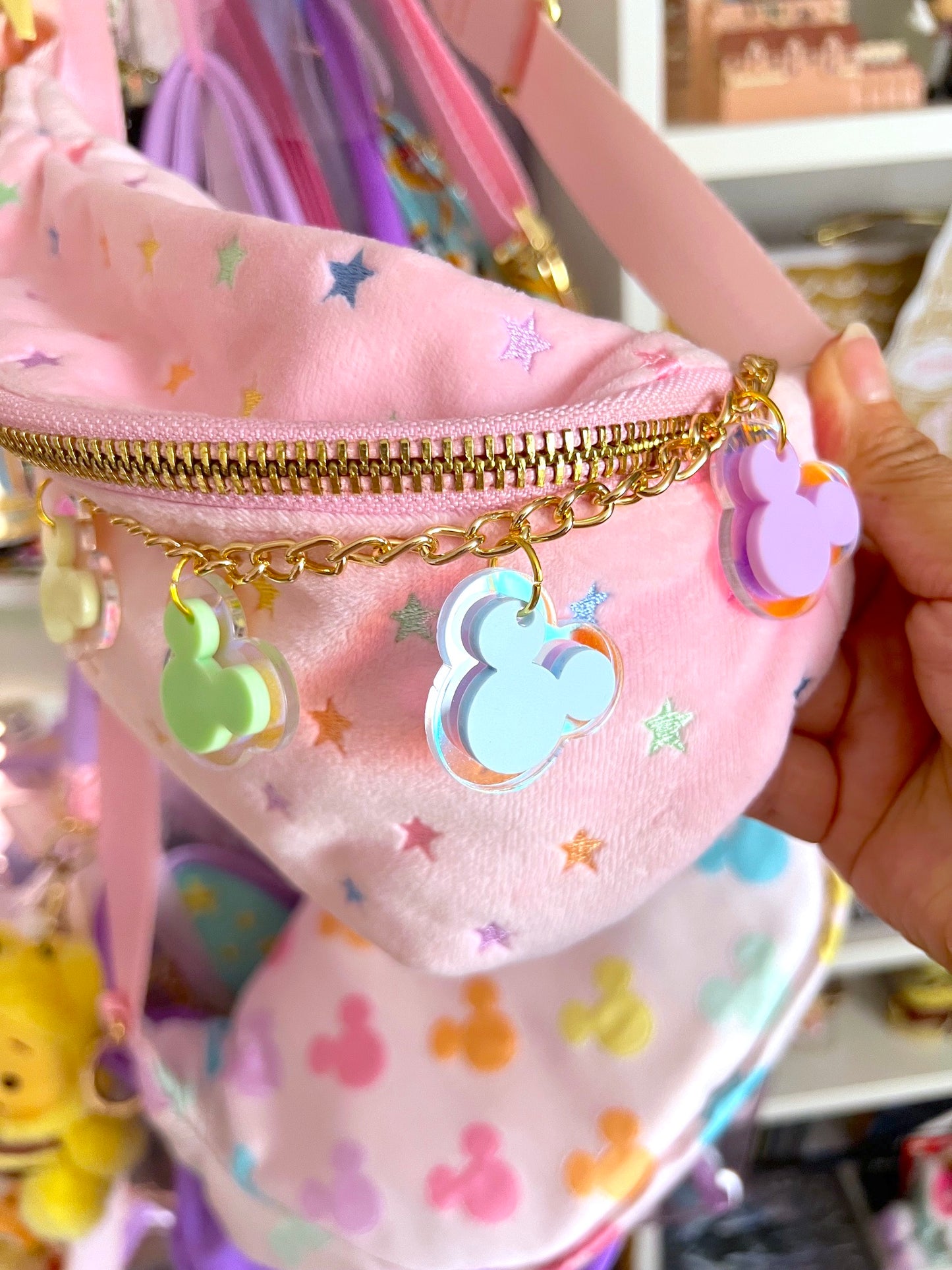 Mouse Head (HOLOGRAPHIC) Large Acrylic Bag Chain