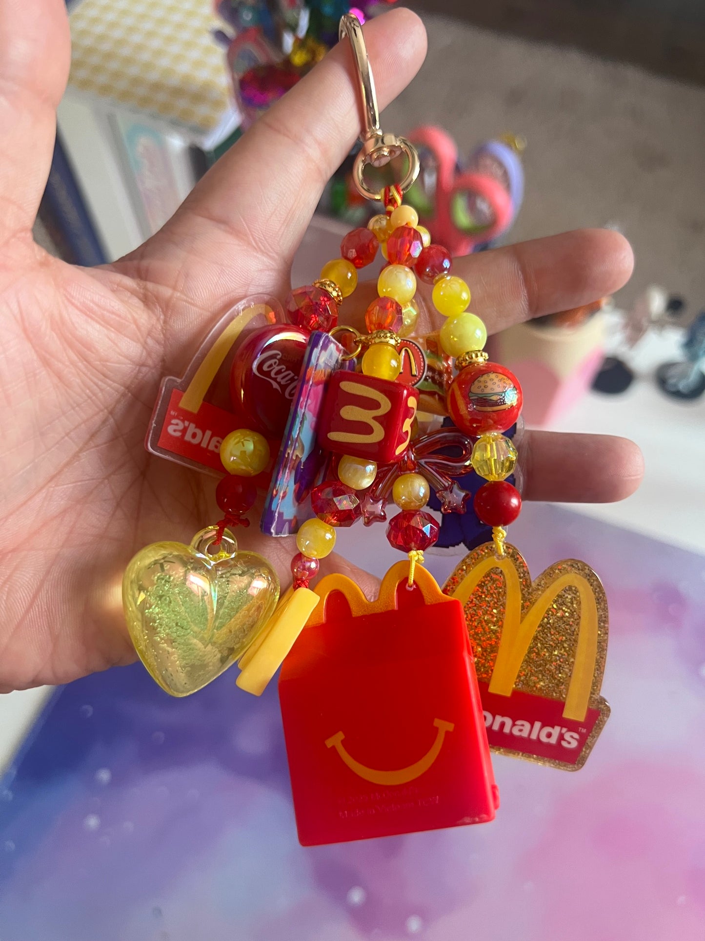 Handmade Fancy & Chunky Beaded Bag Charm - #11