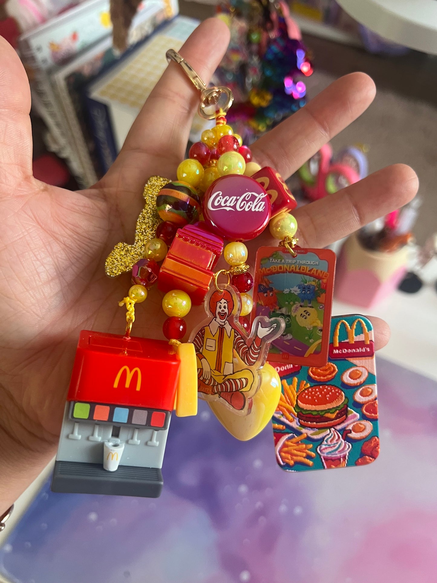 Handmade Fancy & Chunky Beaded Bag Charm - #12