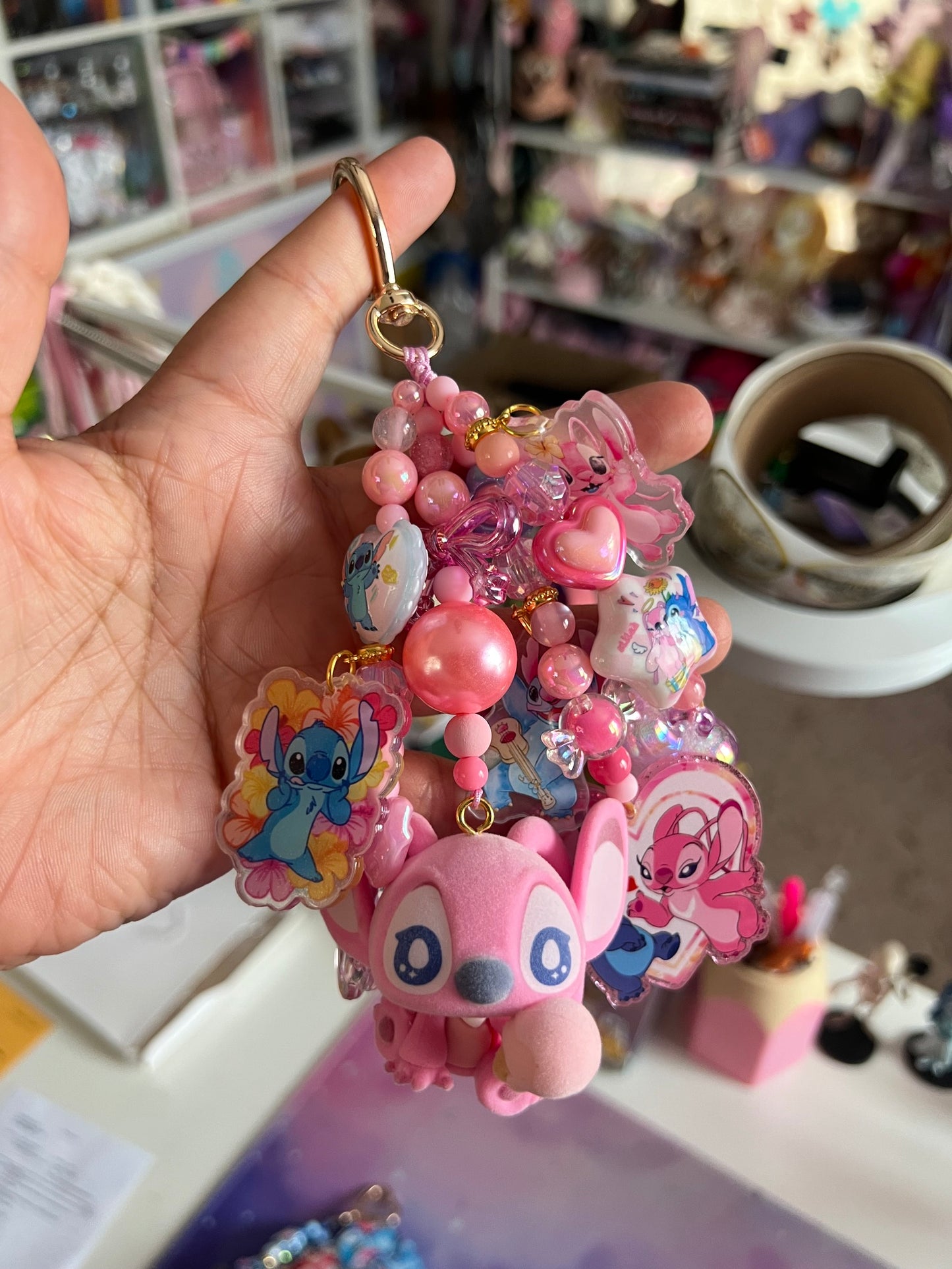 Handmade Fancy & Chunky Beaded Bag Charm - #17