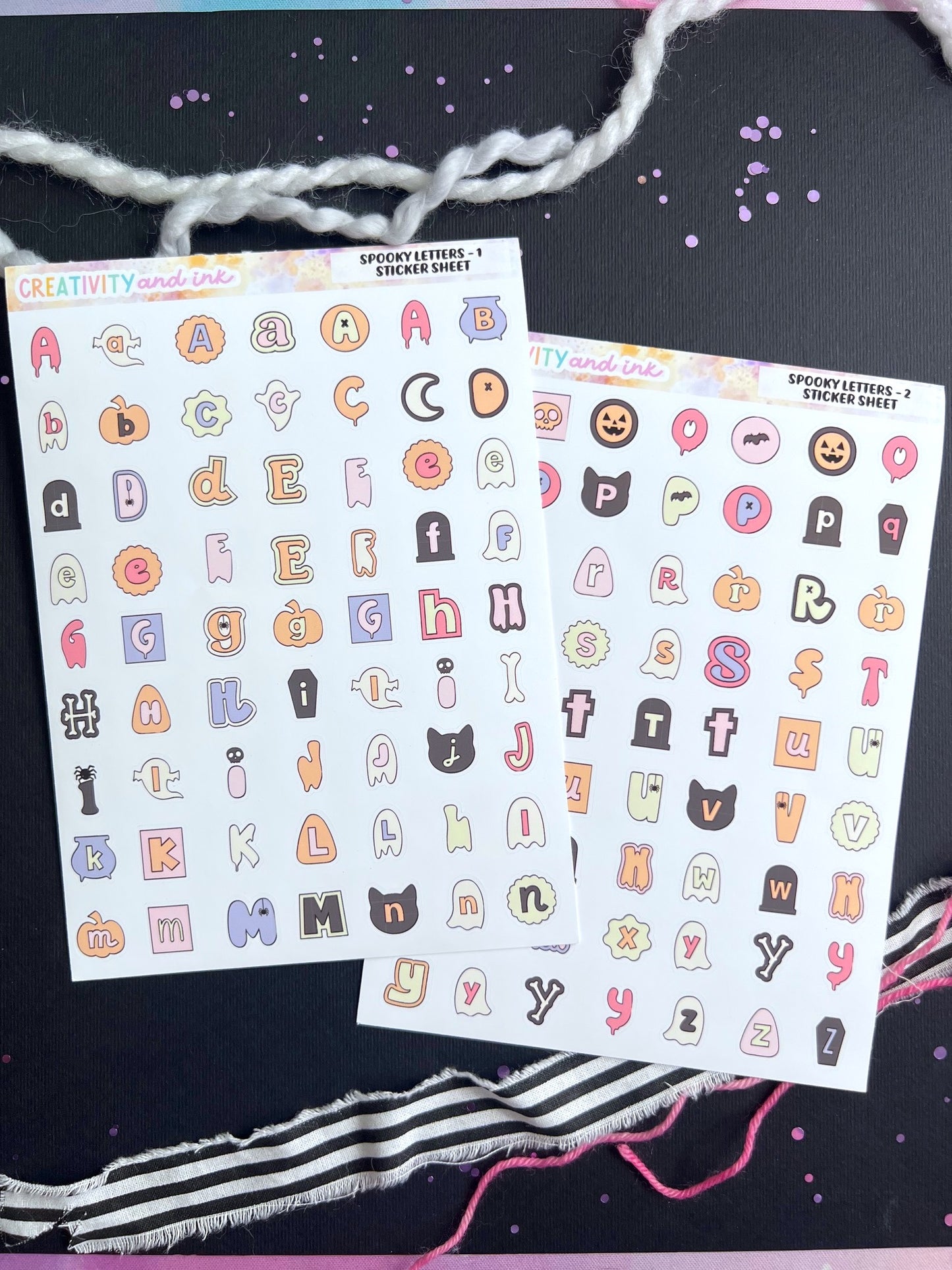 Spooky Letters Sticker SET