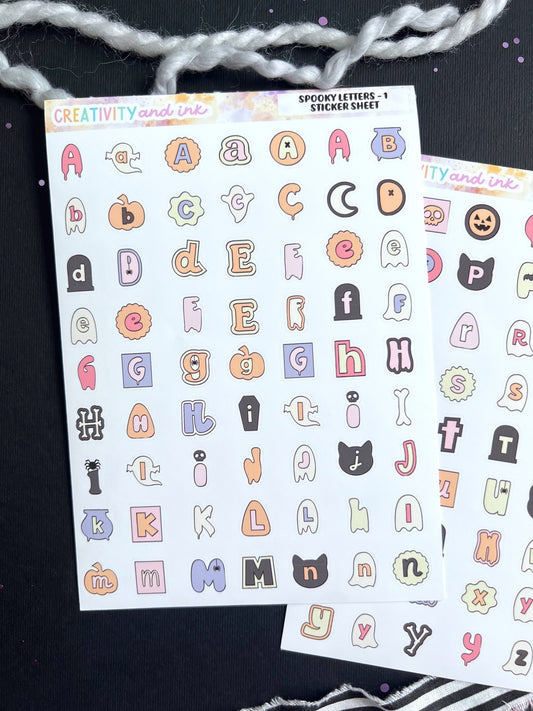 Spooky Letters Sticker SET