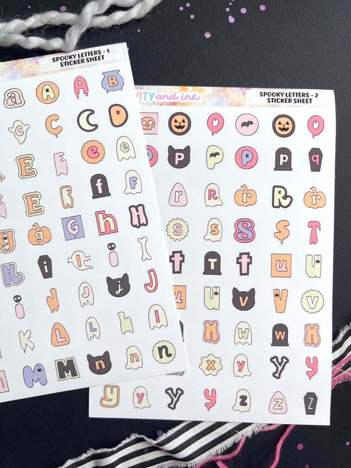 Spooky Letters Sticker SET