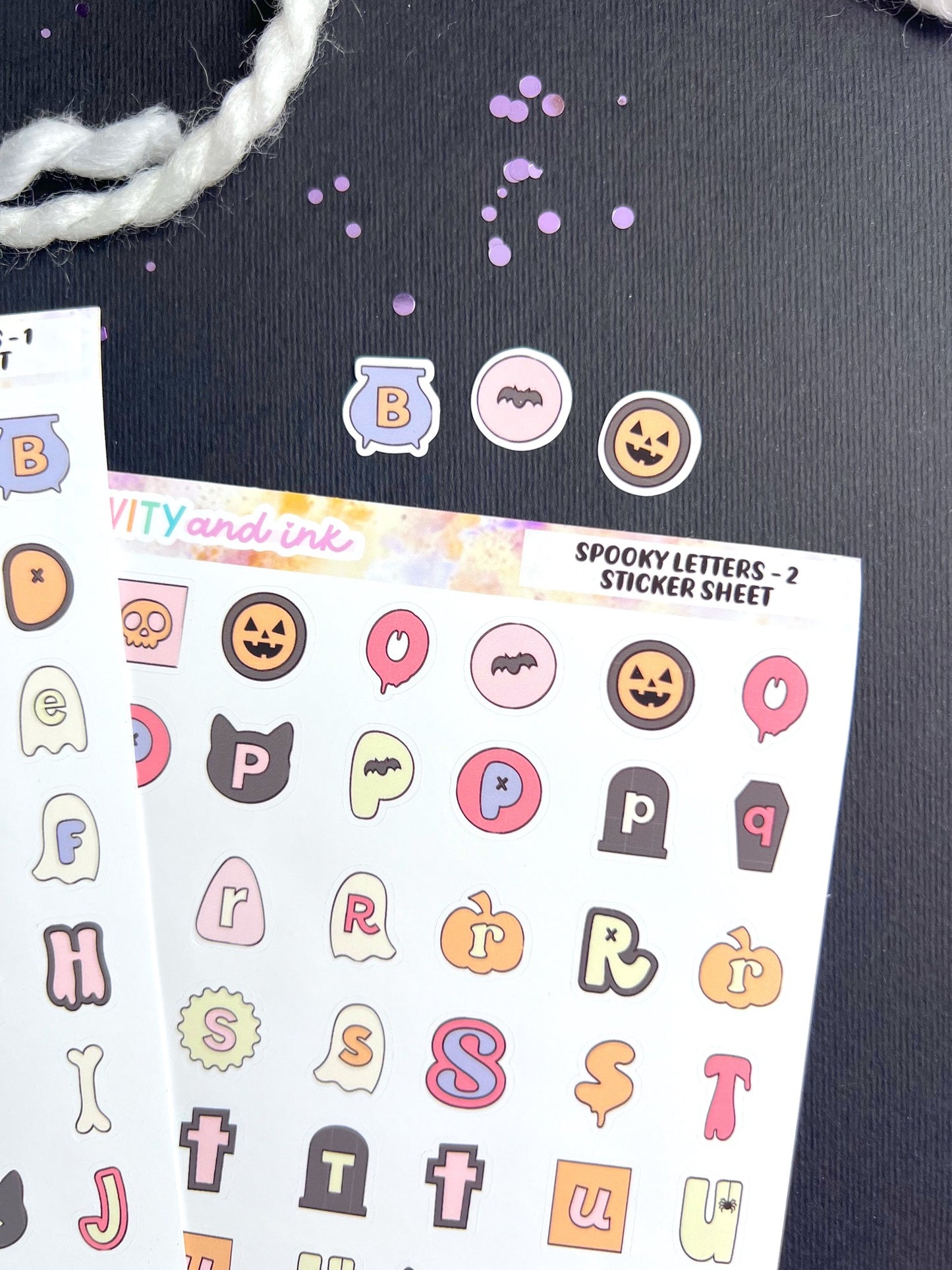Spooky Letters Sticker SET
