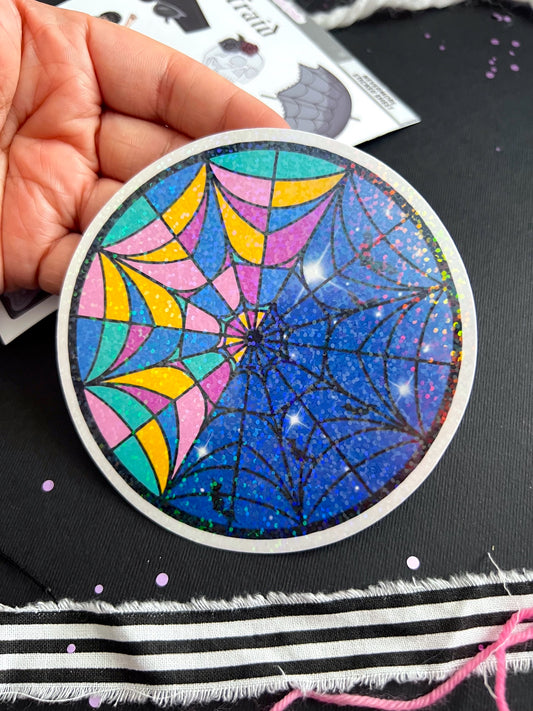 Nevermore Window / Large Glitter Die Cut Sticker