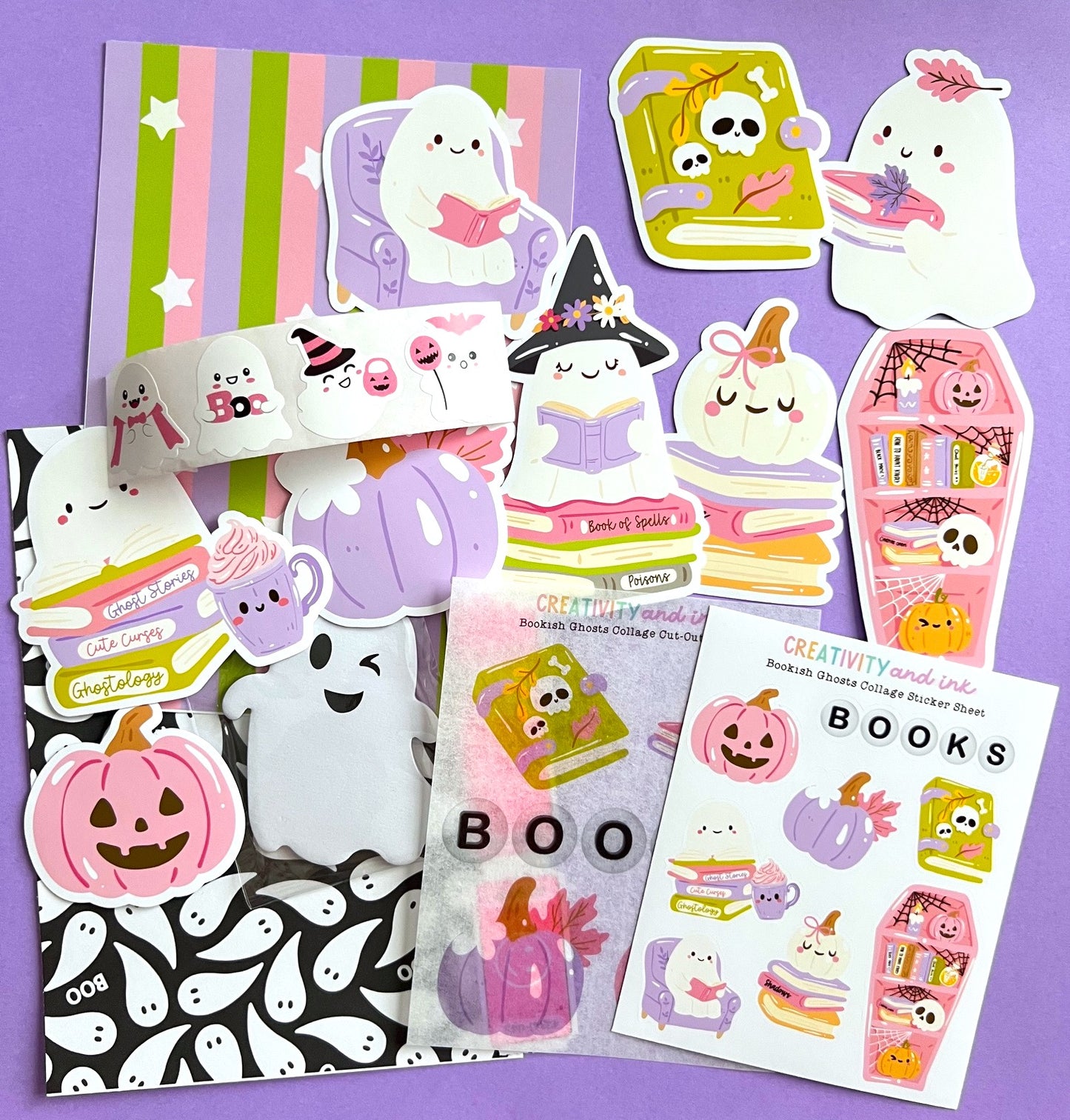 NEW! Bookish Ghosts / Collage & Sticker Pack