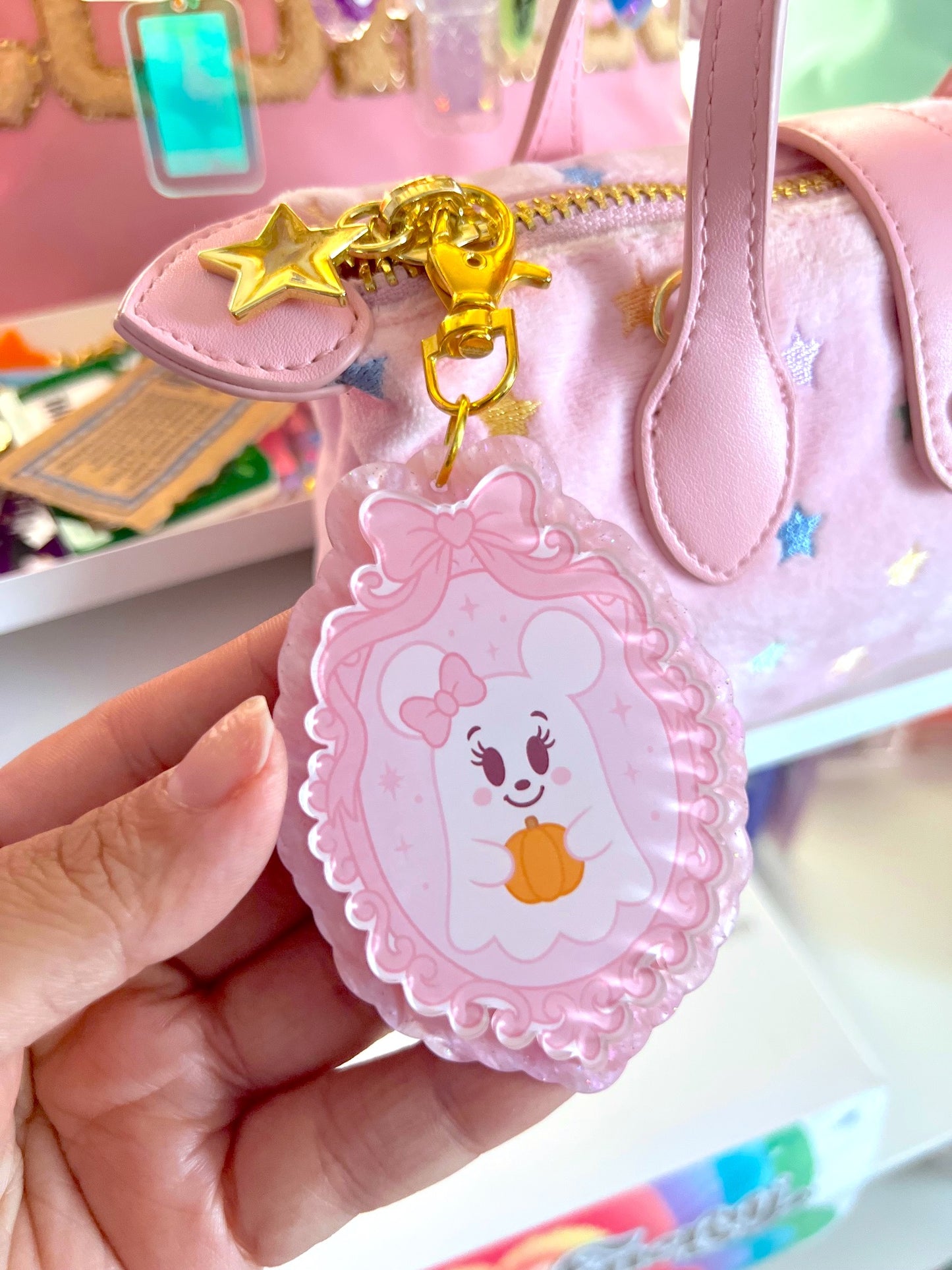 Coquette Pink Ghost Bag Charm / Keychain (LIMITED)