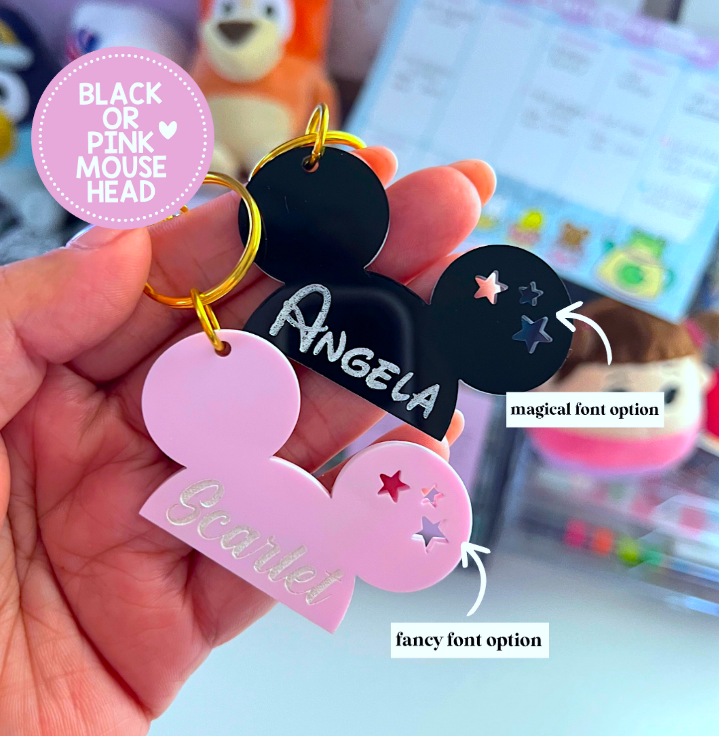 Personalized Mouseketeer Hat Acrylic Keychain