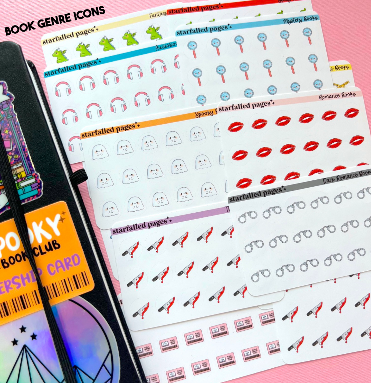 Book Genre Icon Stickers
