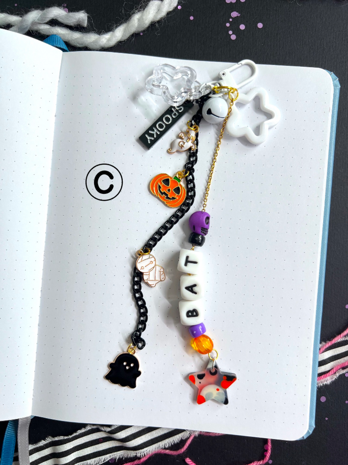 Handmade Halloween JUNK JOURNAL Charms