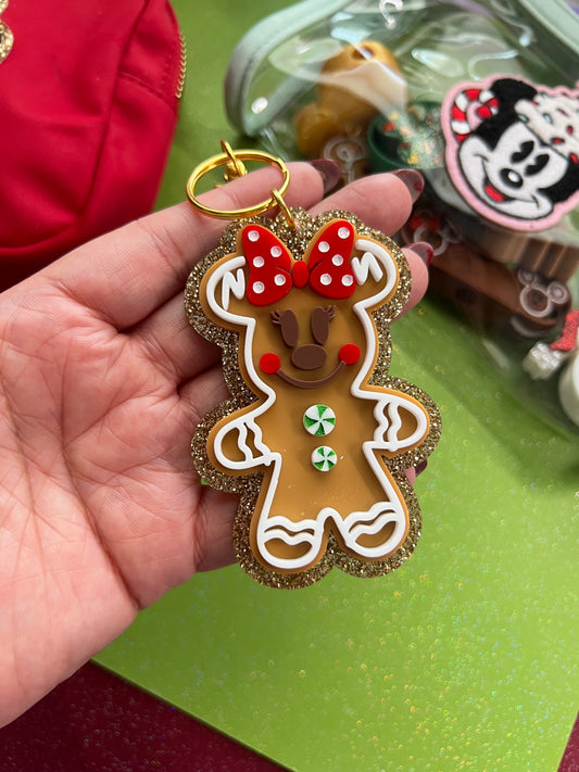 Gingerbread Mouse (Girl) Keychain / Bag Charm