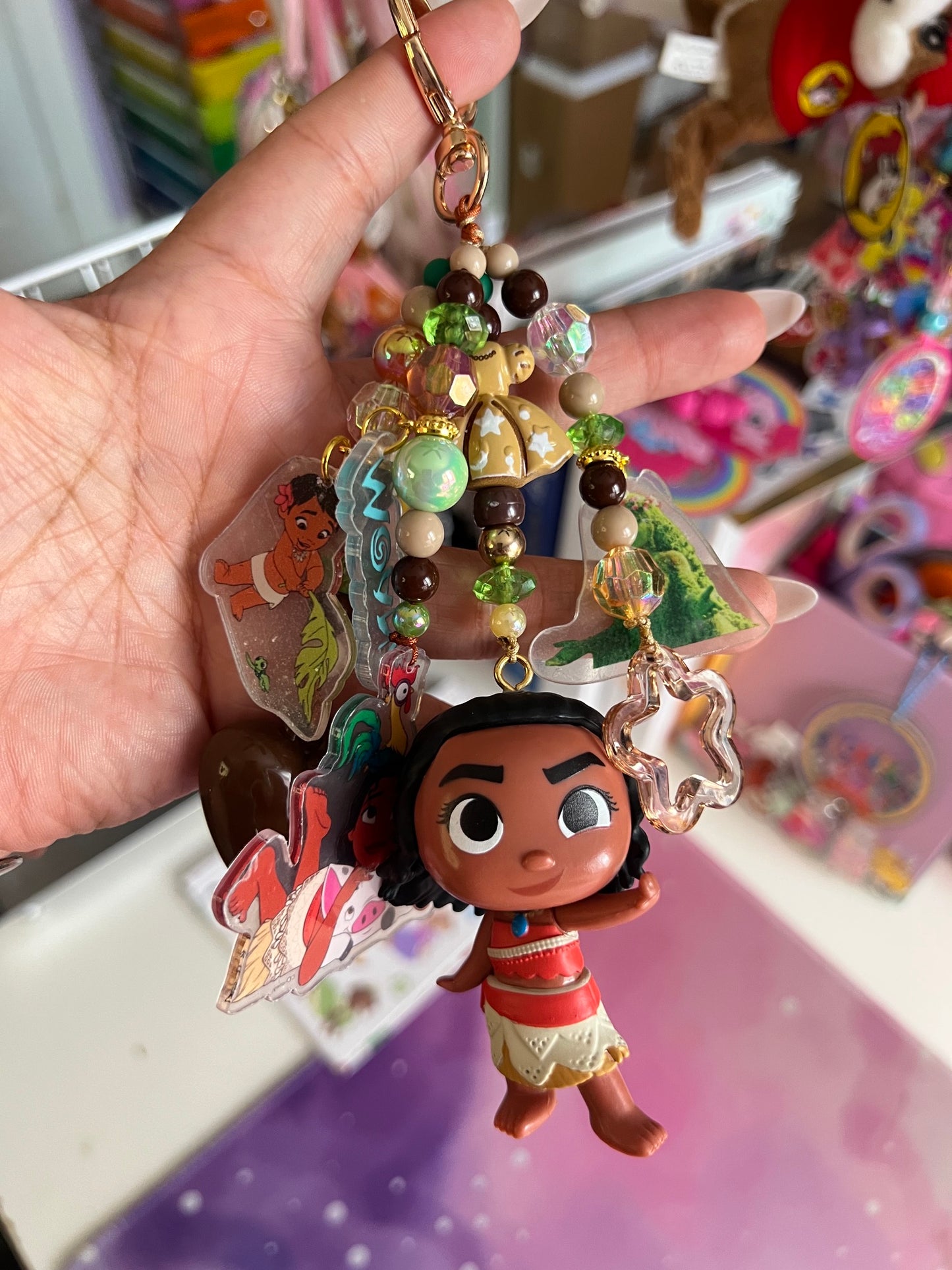 Handmade Fancy & Chunky Beaded Bag Charm - 35