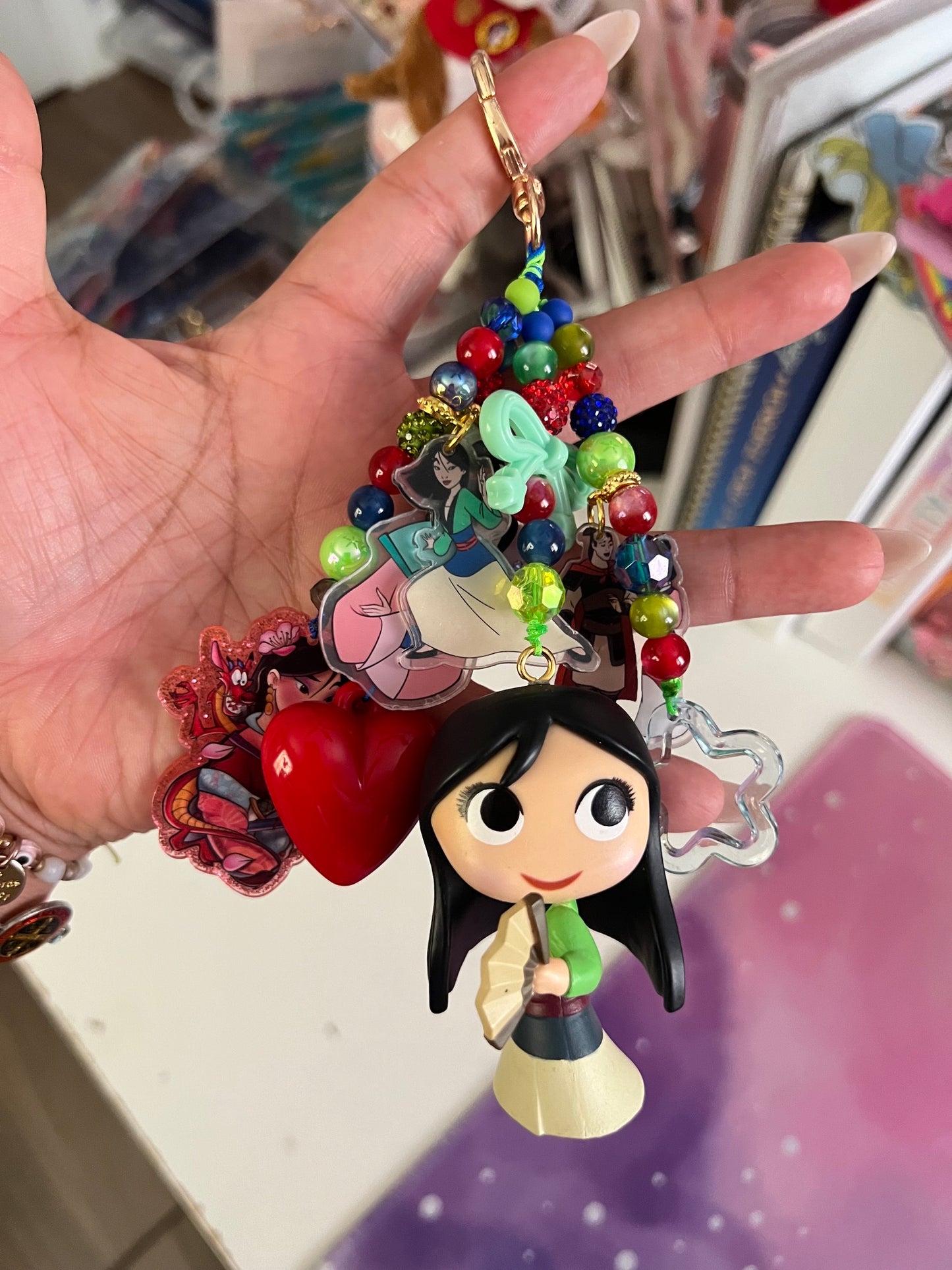 Handmade Fancy & Chunky Beaded Bag Charm - 32