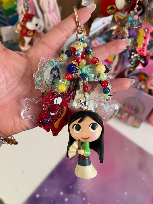 Handmade Fancy & Chunky Beaded Bag Charm - 34