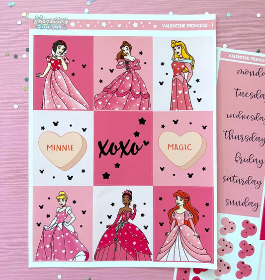 Valentines Princesses / Sticker Kit