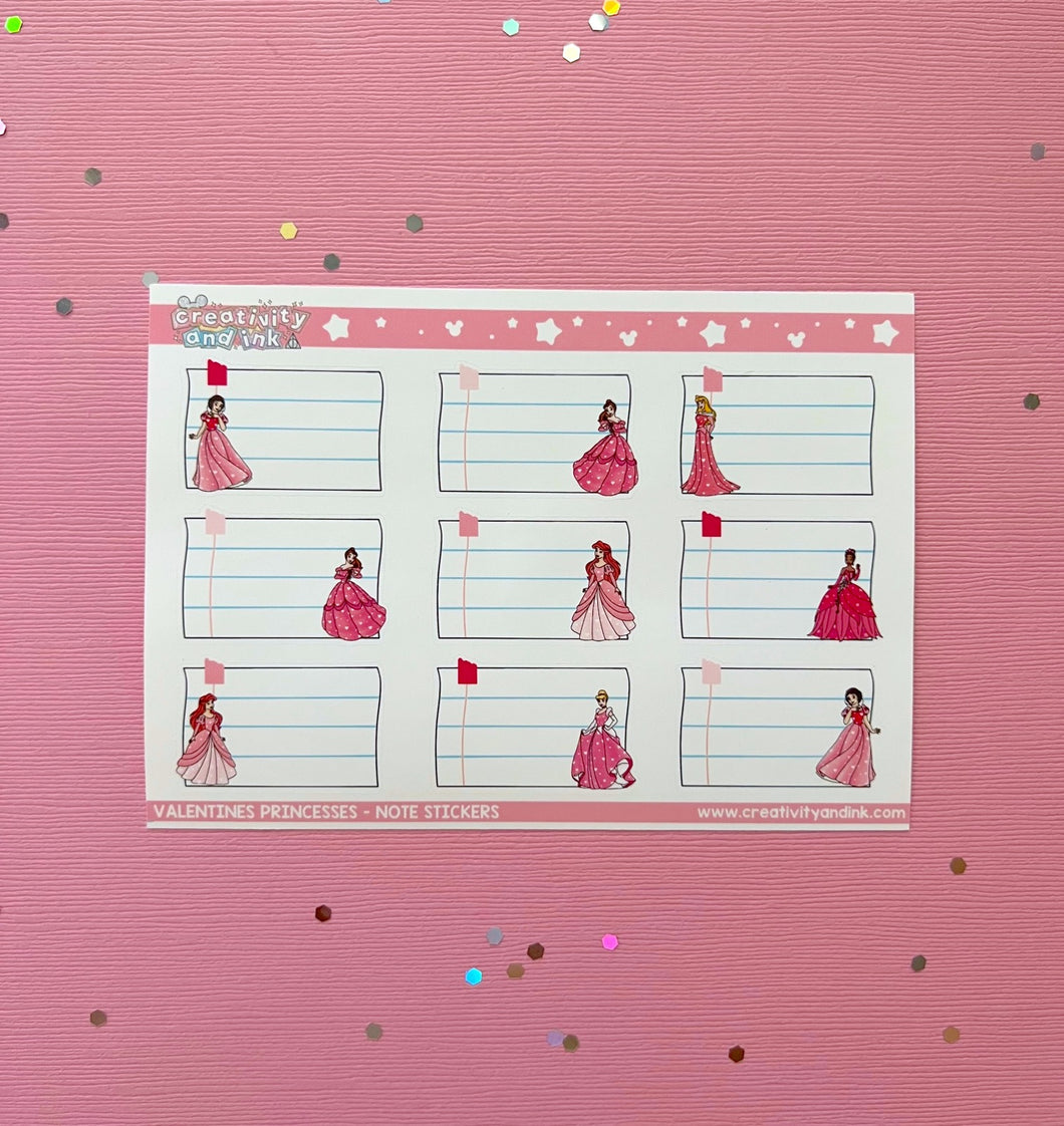 Valentines Princesses / Notes Stickers