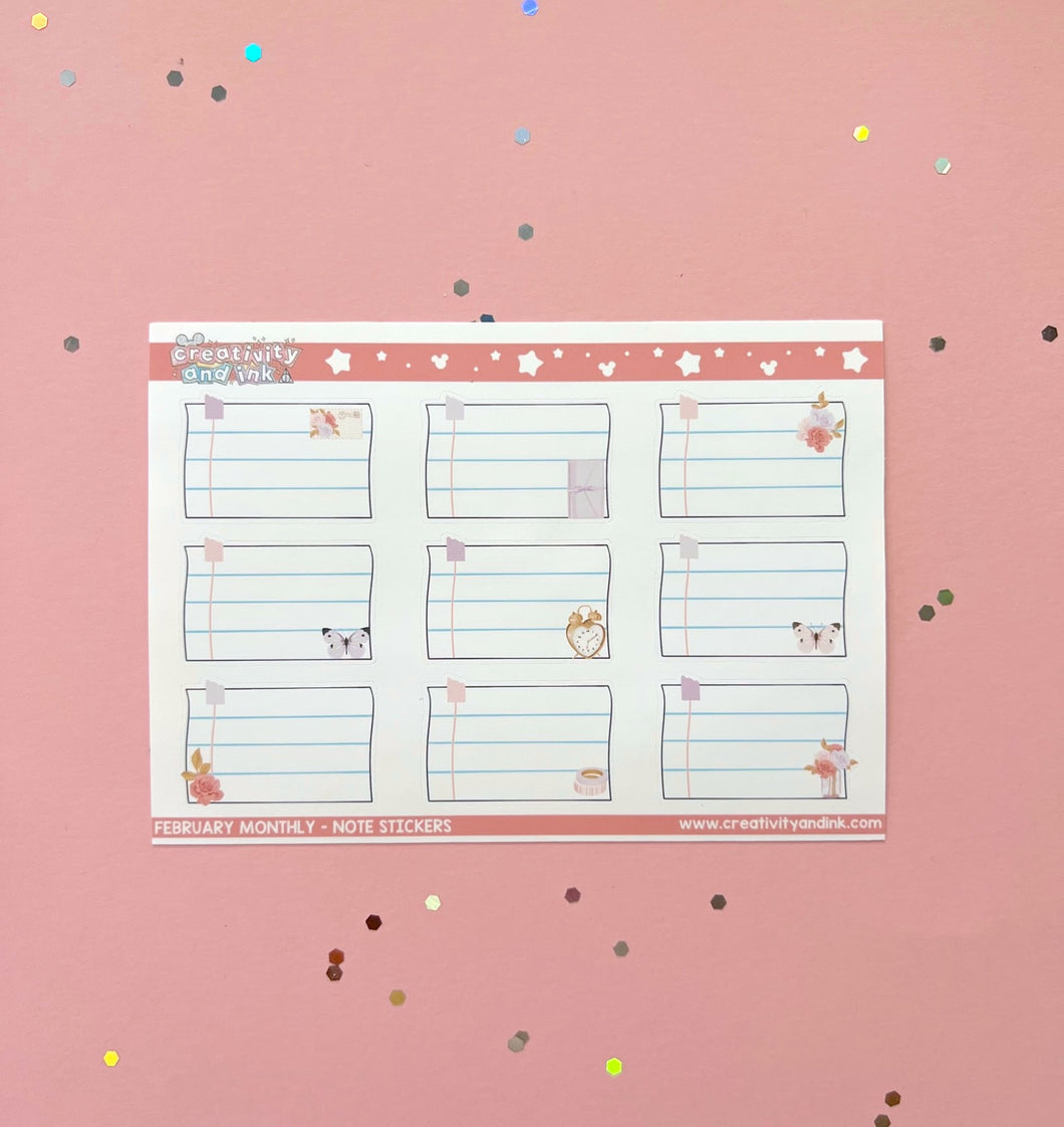 February / Notes Stickers