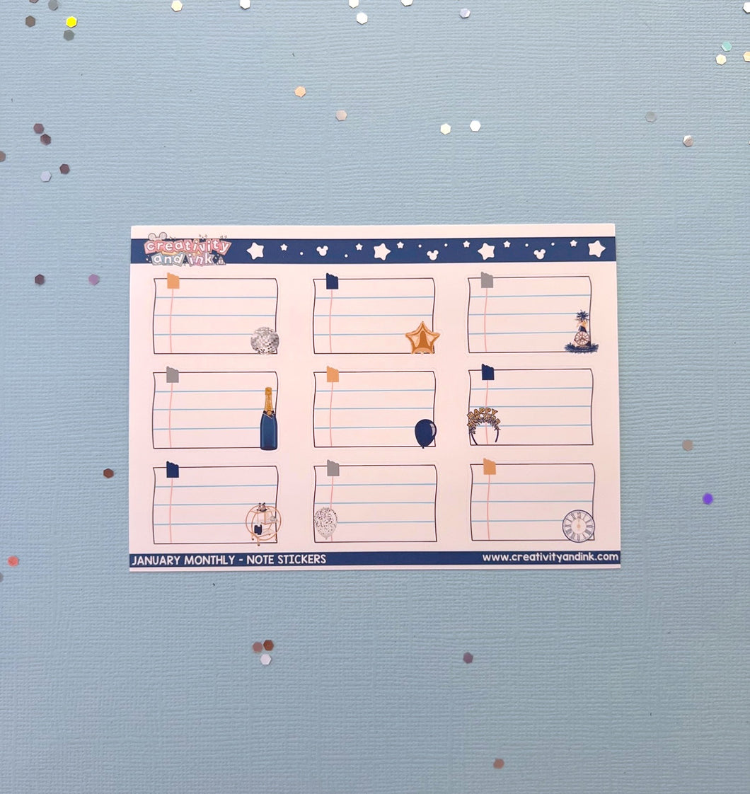 January / Notes Stickers