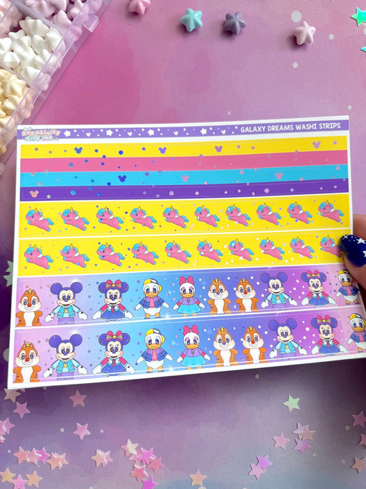 Galaxy Dreams /  Purple Holographic Foil Washi Strips