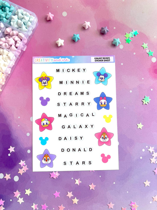 Galaxy Beads Sticker Sheet