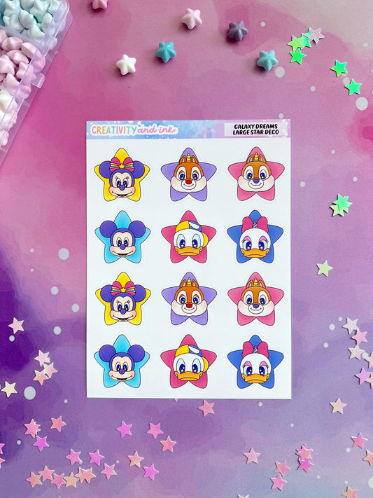 Galaxy Dreams Large Star Deco Sticker Sheet