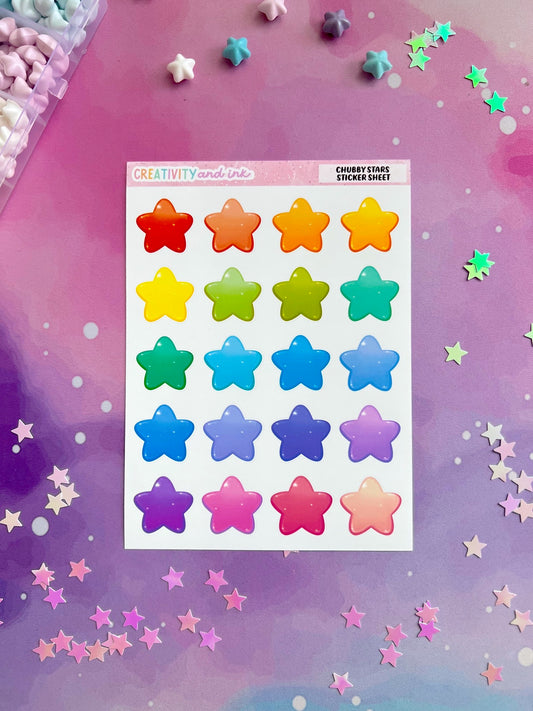 Chubby Stars Sticker Sheet