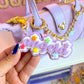 Personalized PURPLE Starry Cluster Name Acrylic Bag Charm / Keychain