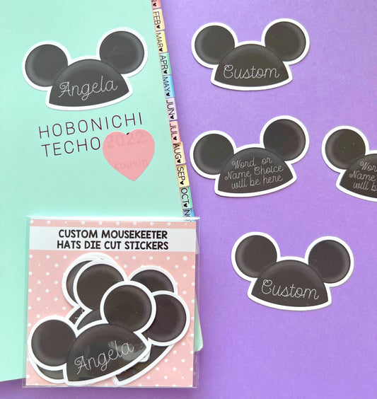 CUSTOM Mousekeeter Hat Die Cut Sticker PACK