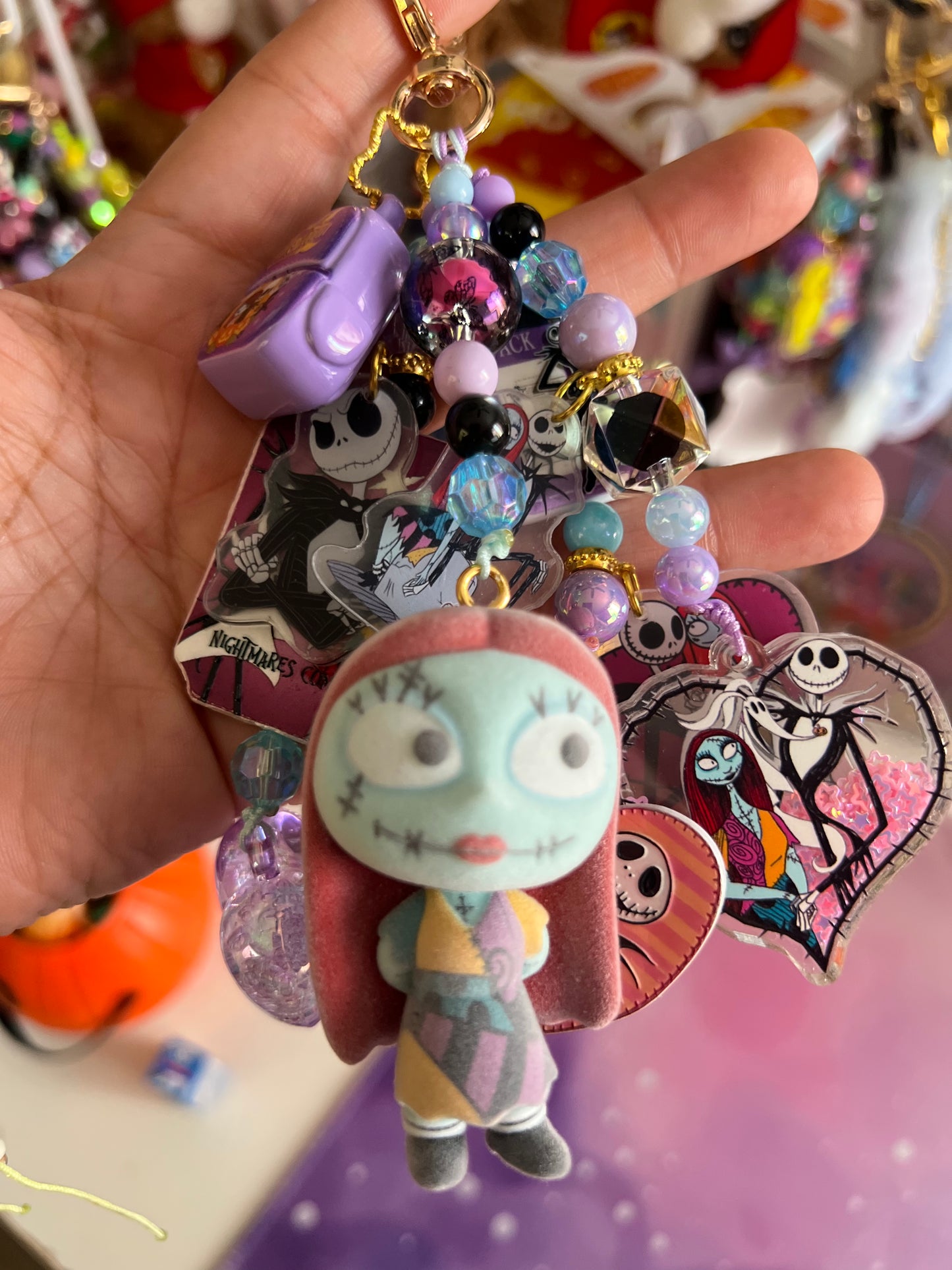 Handmade Fancy & Chunky Beaded Bag Charm - 8