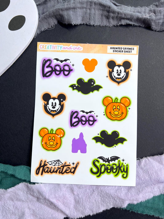 Haunted Sayings Sticker Sheet