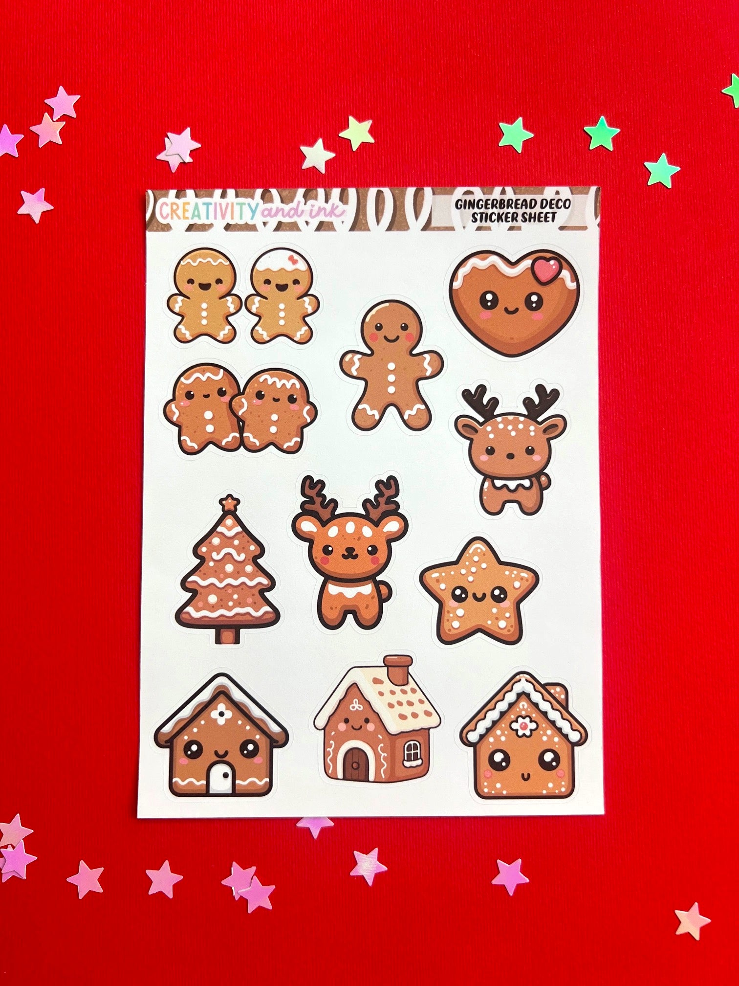 Gingerbread Sticker Craft Gingerbread Deco Sticker Sheet – Creativity and Ink
