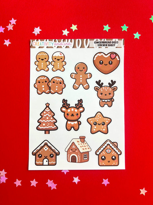 Gingerbread Deco Sticker Sheet