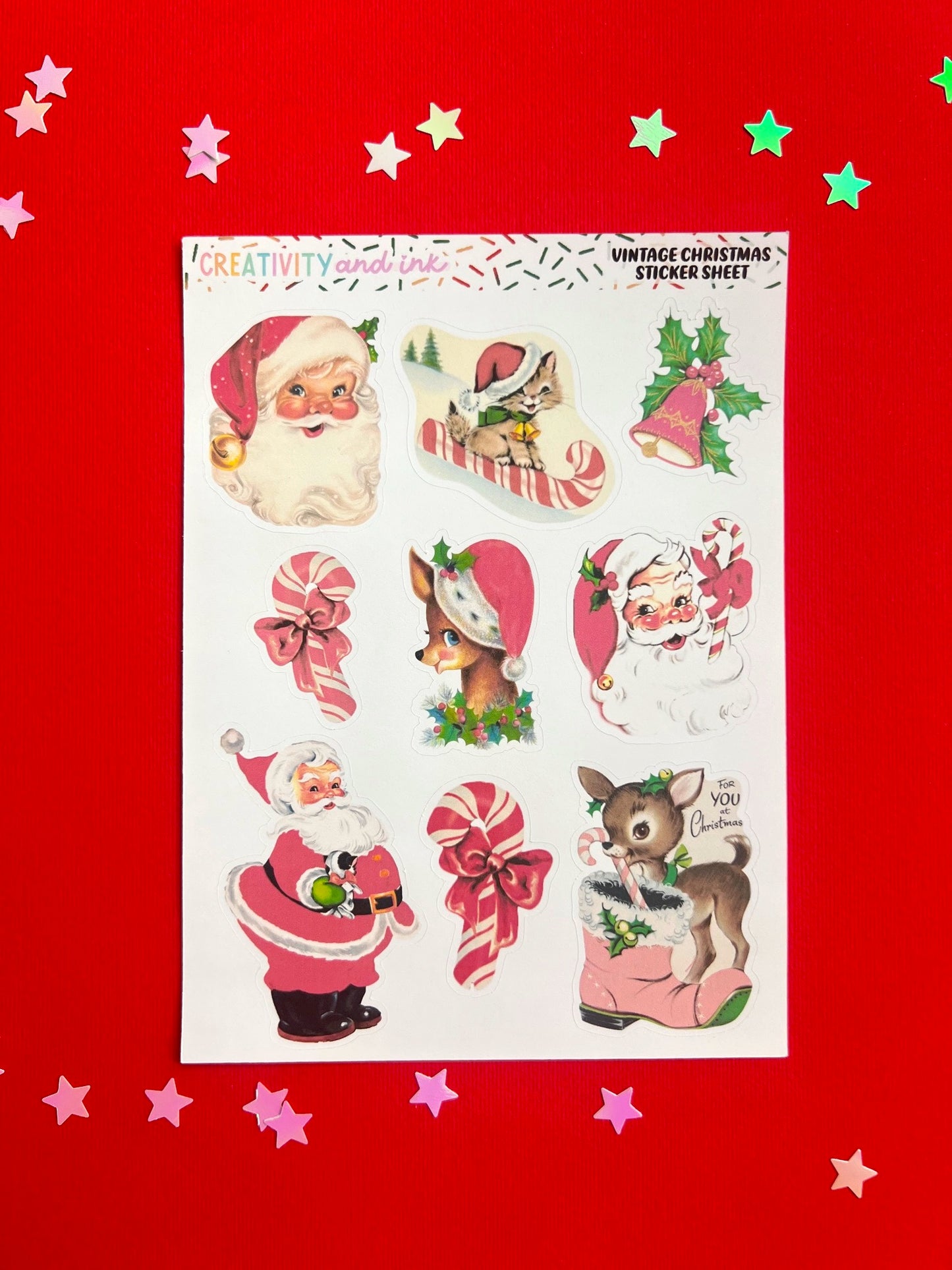 Vintage Christmas Sticker Sheet