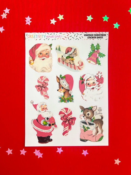 Vintage Christmas Sticker Sheet
