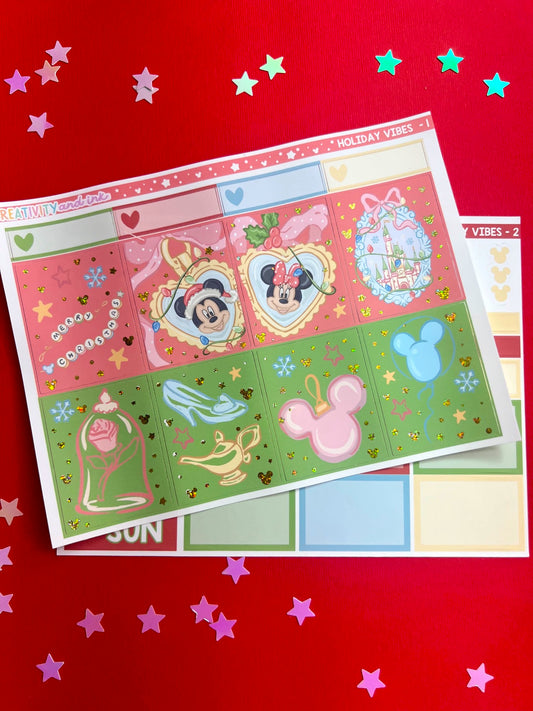 Holiday Vibes / GOLD GLITTER Foil Full Kit (1.5" BOXES)