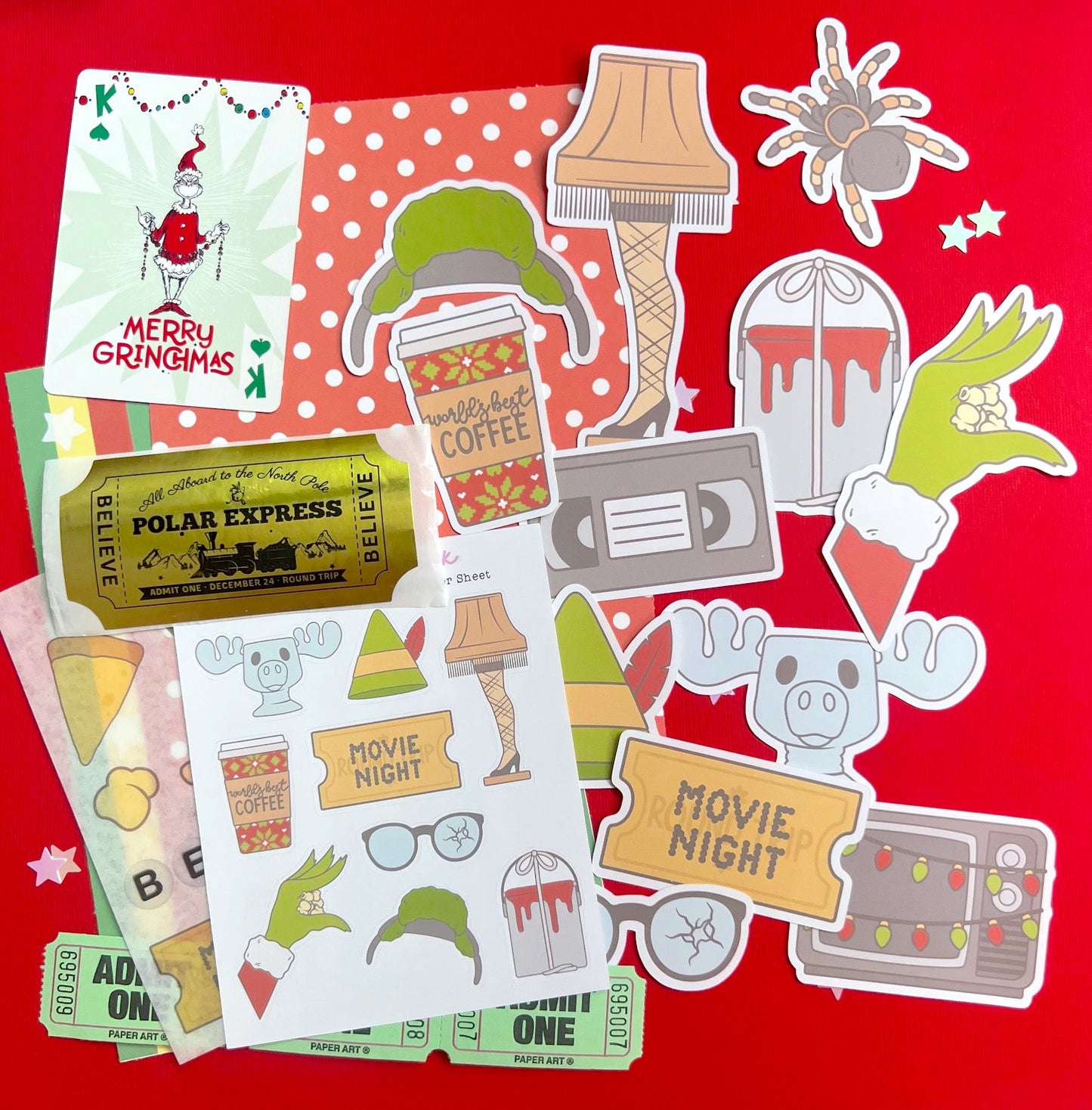 NEW! Christmas Movie Night / Collage & Sticker Pack