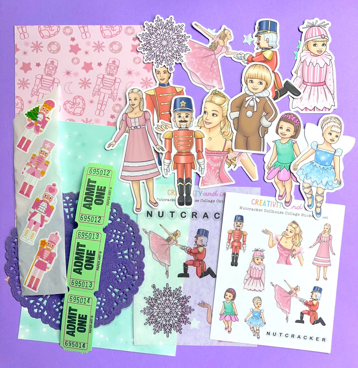 NEW! Nutcracker Dollhouse / Collage & Sticker Pack
