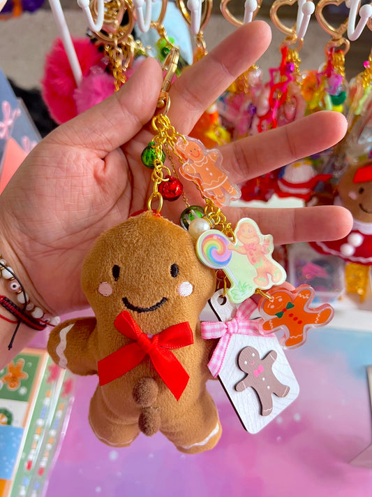 Handmade Gingerbread Friends LARGE Bag Charm / Keychain (LIMITED)