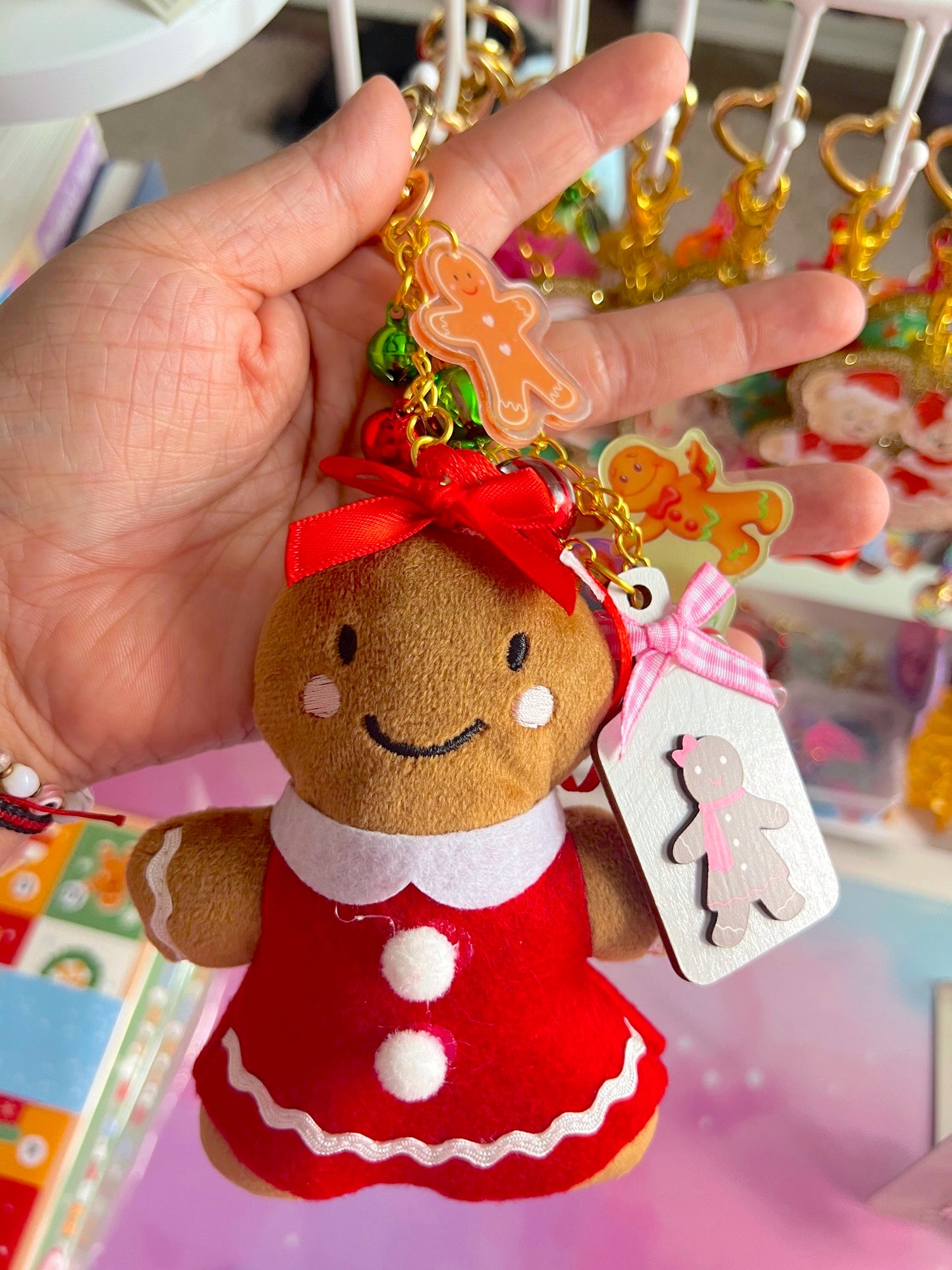 Handmade Gingerbread Friends LARGE Bag Charm / Keychain (LIMITED)