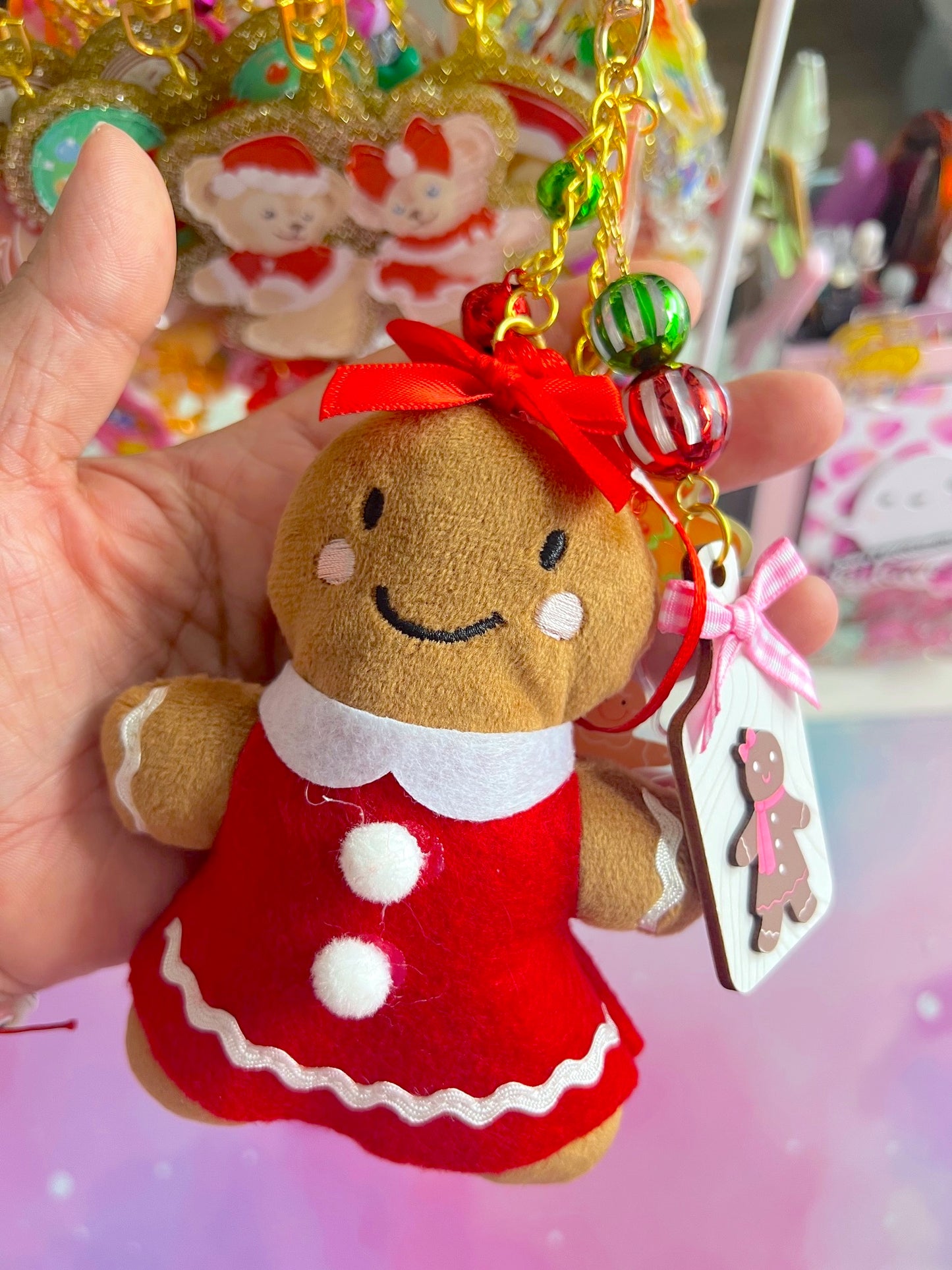 Handmade Gingerbread Friends LARGE Bag Charm / Keychain (LIMITED)