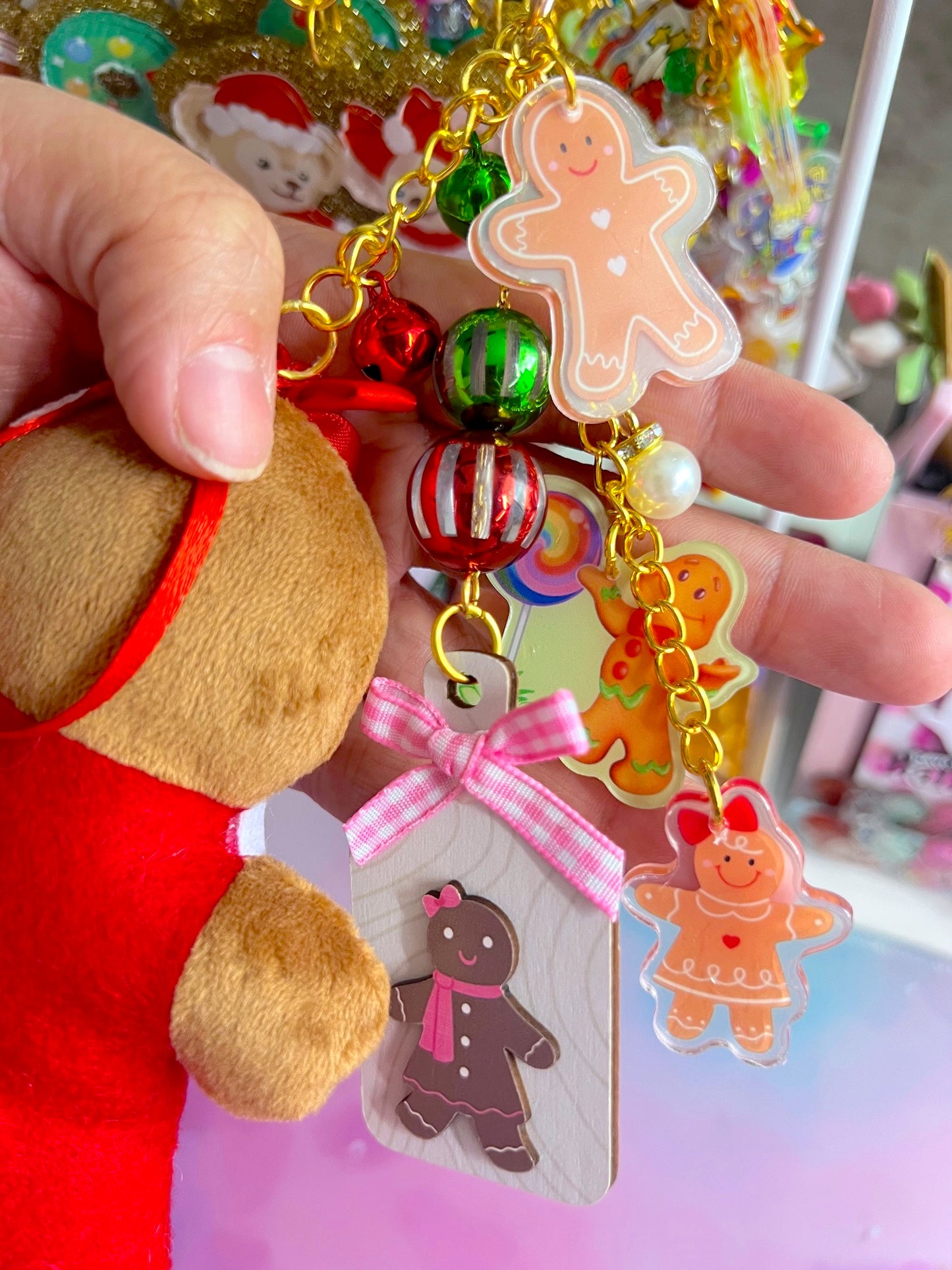Handmade Gingerbread Friends LARGE Bag Charm / Keychain (LIMITED)