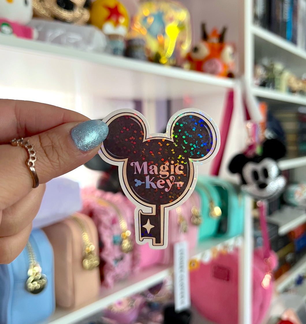 Passholder Key / Glitter Die Cut Sticker