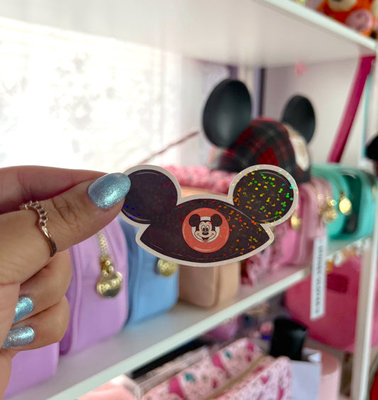 Mouse Ears / Glitter Die Cut Sticker