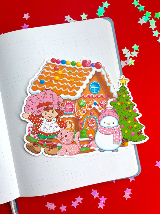 Strawberry House / XL Sticker Die Cut