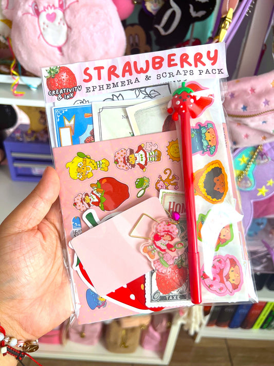 Strawberry themed EPHEMERA Pack (LIMITED)