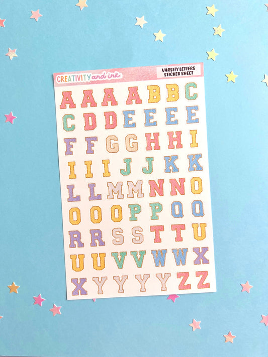 Varsity Letters Sticker Sheet