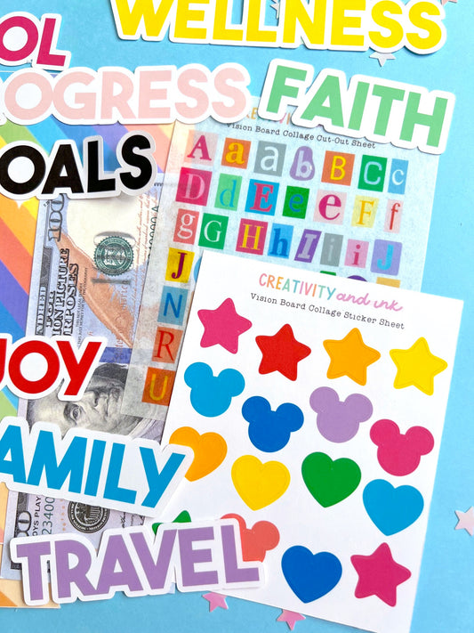 NEW! Vision Board / Collage & Sticker Pack